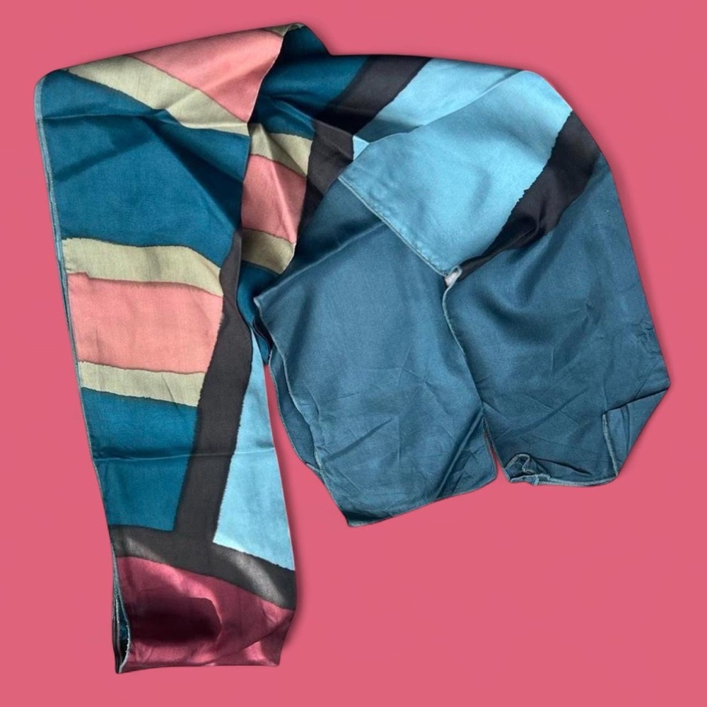 Silk Colorful Geometric Scarf